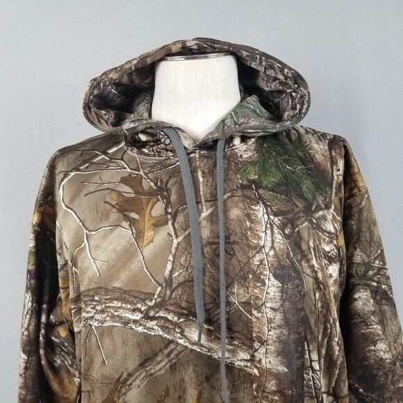 Realtree Hoodie Mens Large Camo Xtra Pullover Sweatshirt Hunting Drawstring - Picture 2 of 15